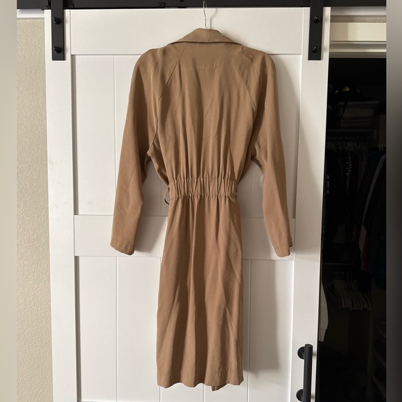 H&M Women’s Tan Brown Tie Belt Lightweight Trenchcoat - Picture 12 of 13